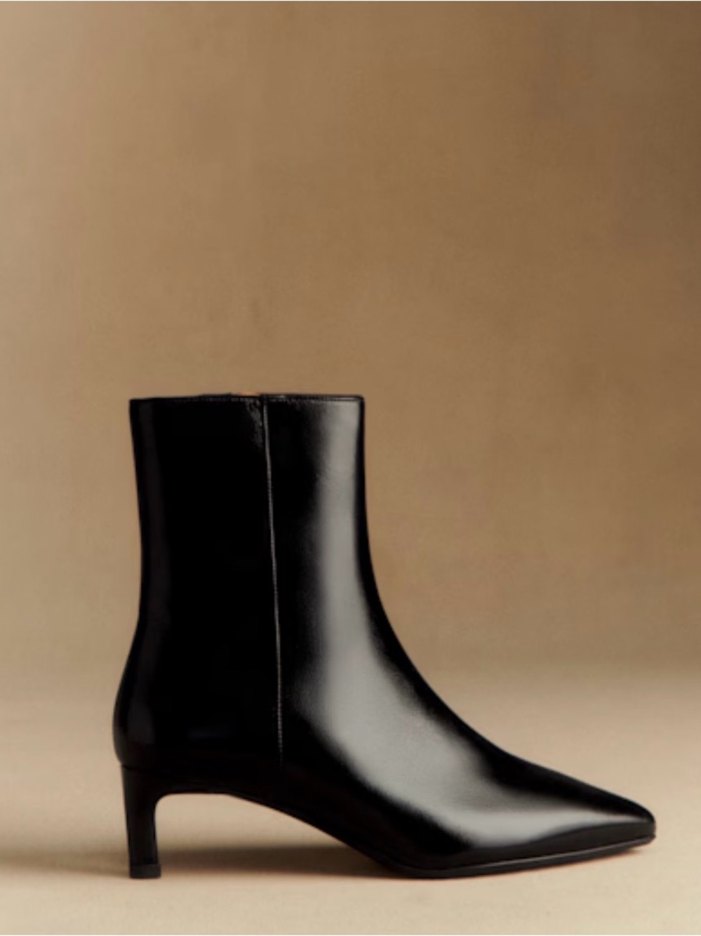 NWT Sézane Garance Patent Leather Black Ankle Boots - Picture 2 of 9